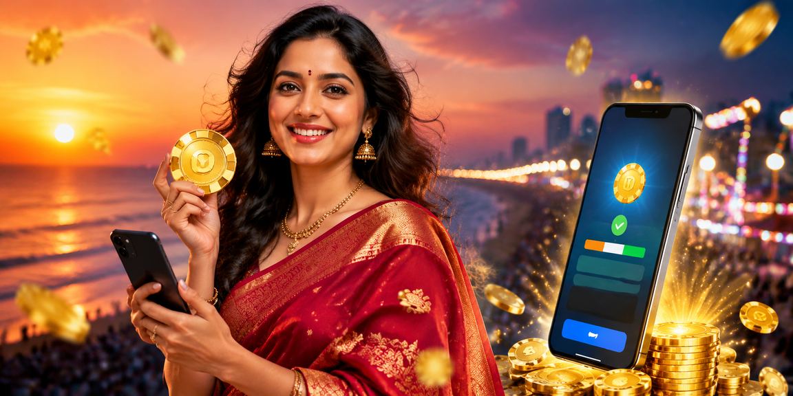 Excited Indian player enjoying casino bonus on mobile