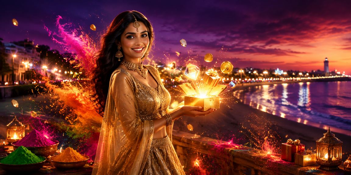Indian woman enjoying responsible gaming on mobile